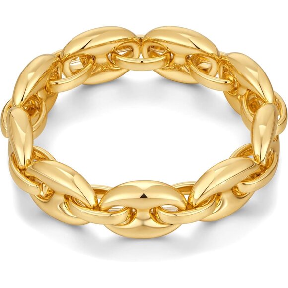 Chunky Chain Bracelet for Women Adjustable Gold/Silver Thick Statement Link Jewe - Picture 1 of 8